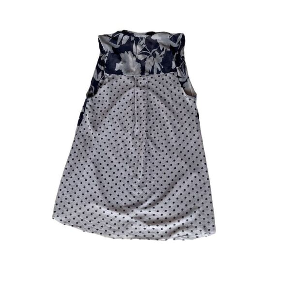 BLACK LABEL SAKS FIFTH AVENUE - Sheer Nylon Floral/Polka Dot Top (S) in Brown - Picture 5 of 6